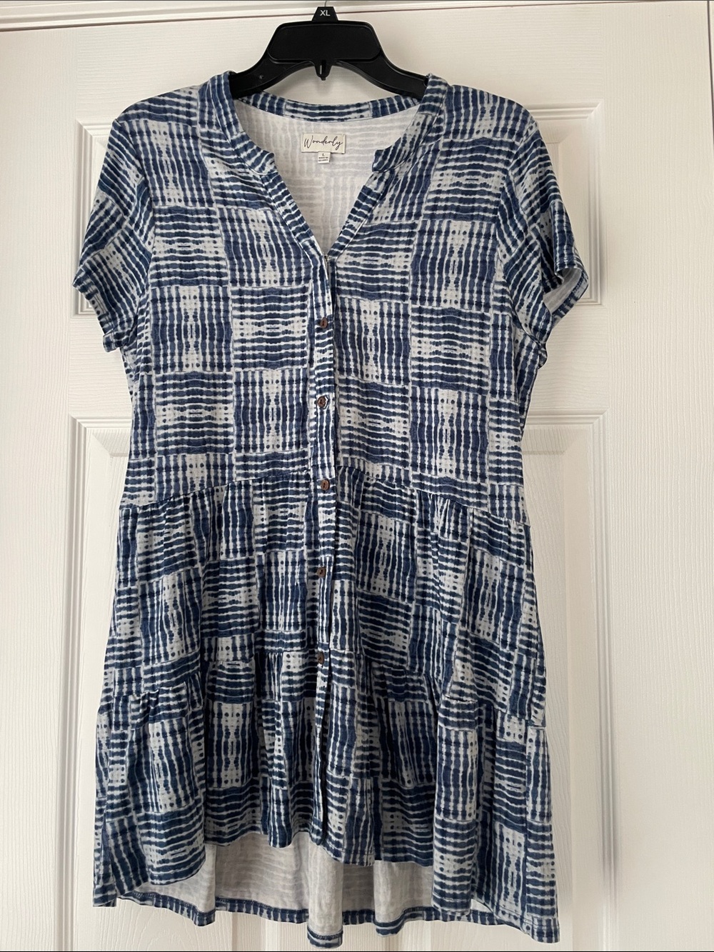 Wonderly blue t shirt buttoned dress